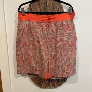 Lululemon Vibrant Orange and Grey Shorts